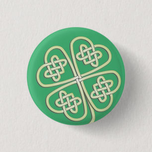 Lucky Keltische Vierbladige Klaver Knop Ronde Button 3,2 Cm
