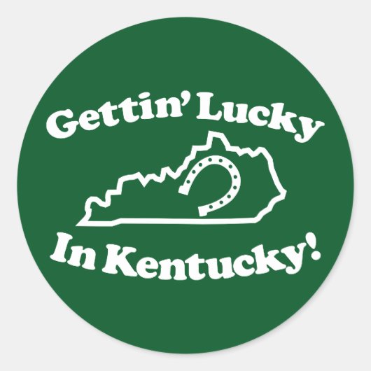 Lucky Kentucky Ronde Sticker (Voorkant)