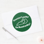 Lucky Kentucky Ronde Sticker (Envelop)