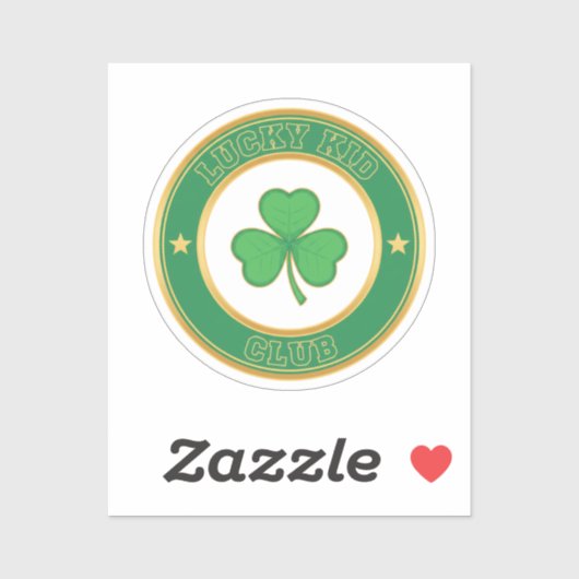 Lucky Kid Club Official Member Badge St Patrick Sticker (Vel)