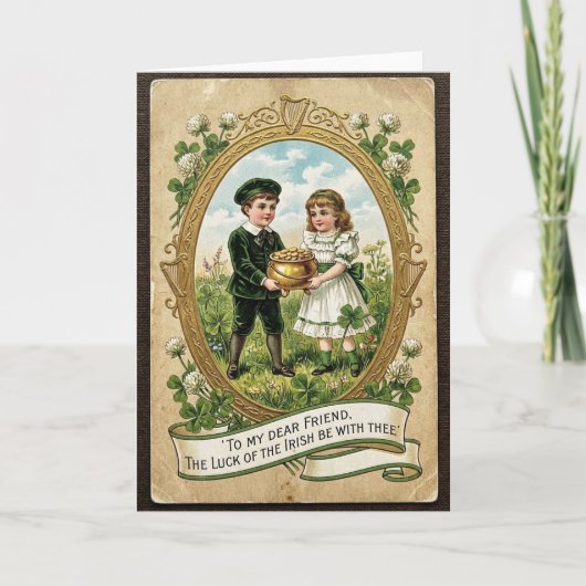 Lucky Kids Vintage Stijl Kaart (Voorkant)