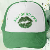 Lucky "Kiss Me I'm Irish" Green Glitter Lip Print Trucker Pet