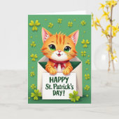 Lucky Kitten St. Patrick's Day Kaart (Gele Bloem)