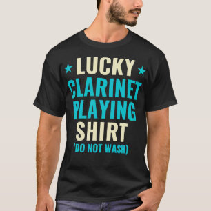 Lucky klarinet spelen grappige klarinettist t-shirt