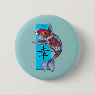 Lucky Kohaku Koi Fish Ronde Button 5,7 Cm