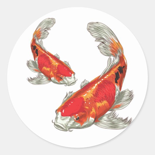 Lucky Koi Ronde Sticker (Voorkant)