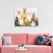 Lucky konijnen canvas afdruk (Insitu (Woonkamer))