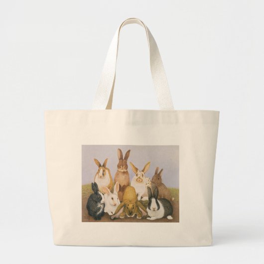 Lucky konijnen grote tote bag (Voorkant)