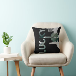 LUCKY Kussen Abstracte Trend Interieur Decor Zwart