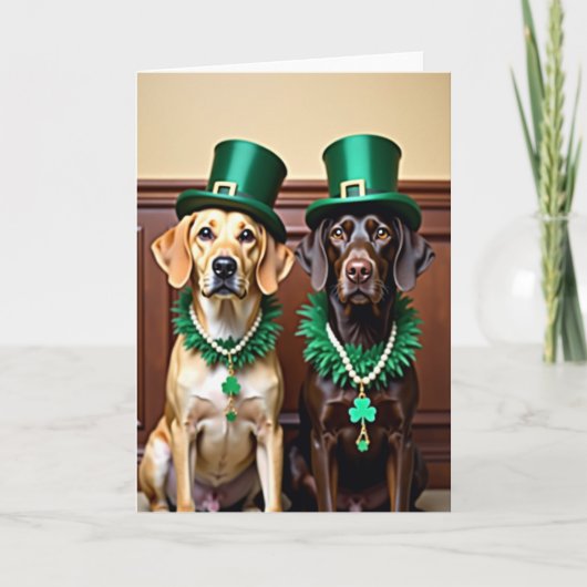 Lucky Labs St Patricks Day Card Kaart (Voorkant)