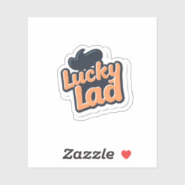 Lucky Lad St Patricks Day Kids Shamrock Sticker