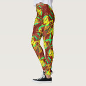 Lucky lady art design bruine citroen appel groen leggings (Links)
