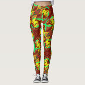 Lucky lady art design bruine citroen appel groen leggings (Voorkant)