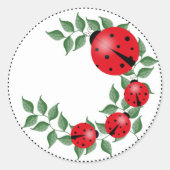 Lucky Lady Bug Ronde Sticker (Voorkant)