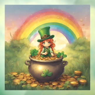 Lucky Lady Leprechaun Raamsticker