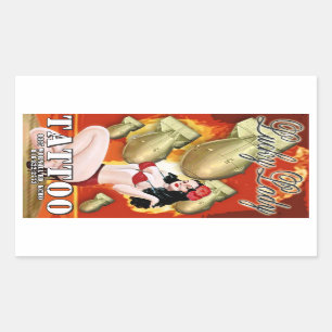 Lucky Lady Tattoo Rechthoekige Sticker