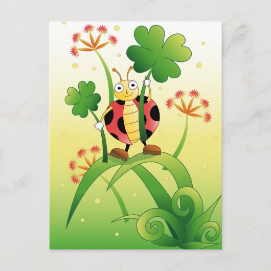 Lucky Ladybird Briefkaart (Voorkant)