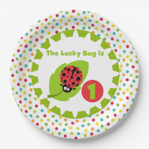 Lucky Ladybug 1st Birthday Paper Borden Papieren Bordje
