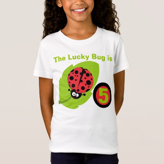 Lucky Ladybug  Birthday T-shirt (Voorkant)