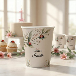 Lucky Ladybug Eerste Verjaardag Botanisch Papieren Bekers