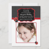 Lucky Ladybug Fotouitnodiging Kaart (Voorkant)