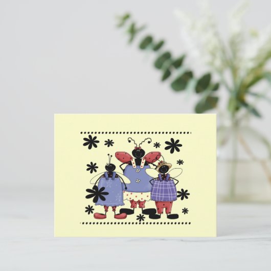 Lucky Ladybug Friends Tshirts en Gifts Briefkaart (Staand voorkant)