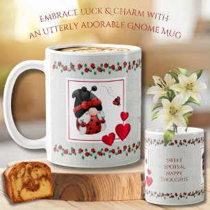 Lucky Ladybug Gnome Cottagecore Mok