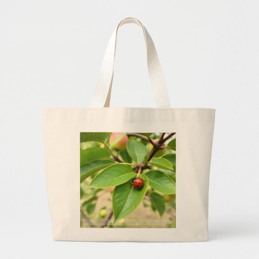 Lucky Ladybug Grote Tote Bag (Voorkant)