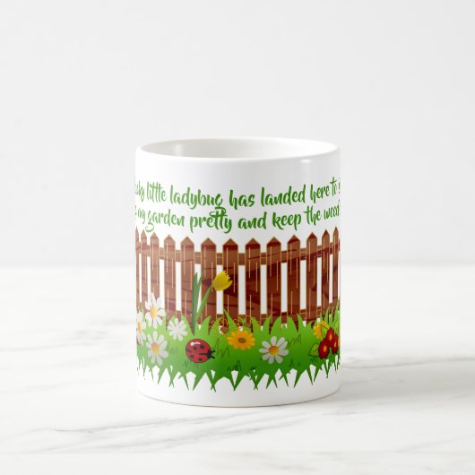 Lucky Ladybug in Flower Garden Poem Mok (Center)