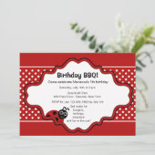 Lucky Ladybug Invitation Kaart (Staand voorkant)