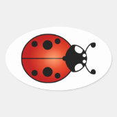 Lucky Ladybug Ladybird Kever Ovale Sticker (Voorkant)