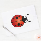 Lucky Ladybug Ladybird Kever Ovale Sticker (Envelop)