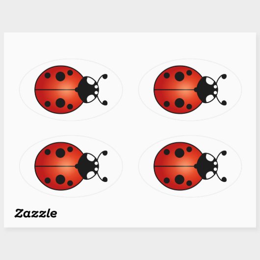Lucky Ladybug Ladybird Kever Ovale Sticker (Vel)