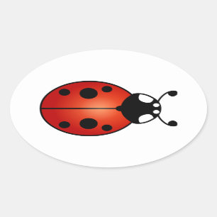 Lucky Ladybug Ladybird Kever Ovale Sticker