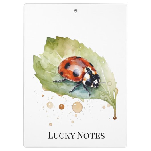 Lucky Ladybug on Leaf Klembord (Achterkant)
