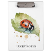 Lucky Ladybug on Leaf Klembord (Voorkant)