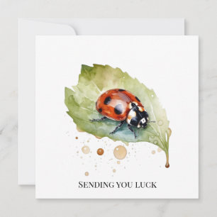 Lucky Ladybug op Leaf Kaart