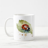 Lucky Ladybug op Leaf Koffiemok (Links)