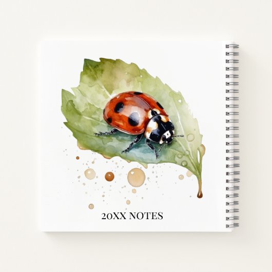 Lucky Ladybug op Leaf Notitieboek (Achterkant)