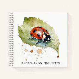 Lucky Ladybug op Leaf Notitieboek