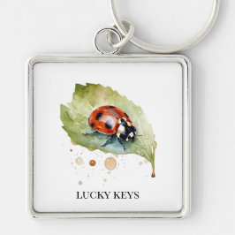 Lucky Ladybug op Leaf Sleutelhanger