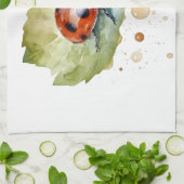 Lucky Ladybug op Leaf Theedoek (Gevouwen)