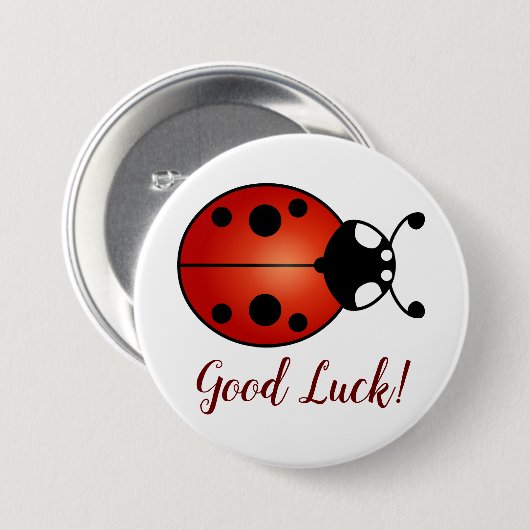 Lucky Ladybug Red Oranje Ladybird Good Luck Ronde Button 7,6 Cm (Voorkant /achterkant)
