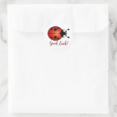 Lucky Ladybug Red Oranje Ladybird Good Luck Ronde Sticker (Tas)