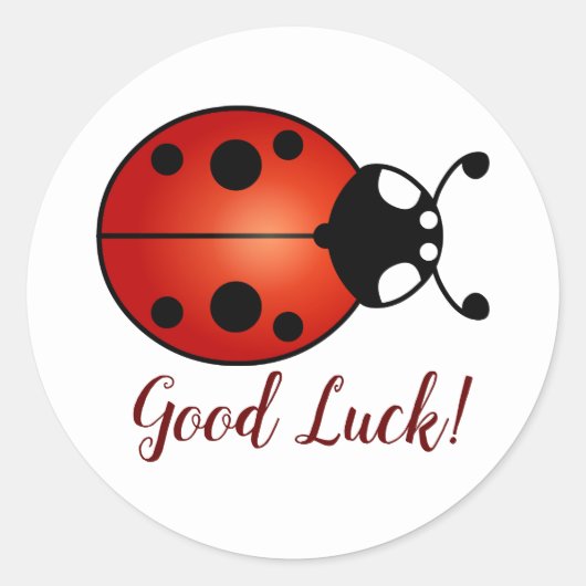 Lucky Ladybug Red Oranje Ladybird Good Luck Ronde Sticker (Voorkant)
