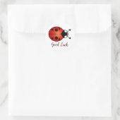 Lucky Ladybug Red Oranje Ladybird Good Luck Ronde Sticker (Tas)