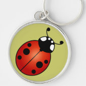 Lucky Ladybug Red Sinaasappel Black Ladybird Beetl Sleutelhanger (Voorkant)