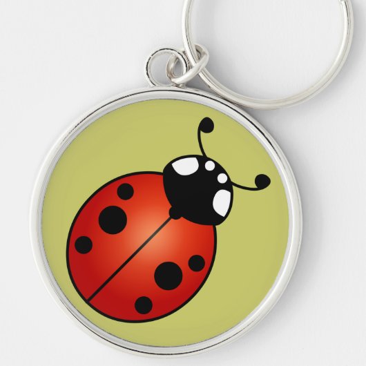 Lucky Ladybug Red Sinaasappel Black Ladybird Beetl Sleutelhanger (Voorkant)