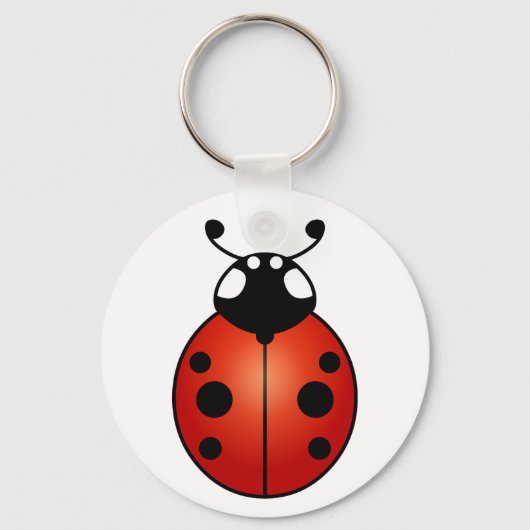 Lucky Ladybug Red Sinaasappel Black Ladybird Beetl Sleutelhanger (Voorkant)