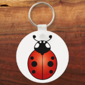 Lucky Ladybug Red Sinaasappel Black Ladybird Beetl Sleutelhanger (Voorkant)